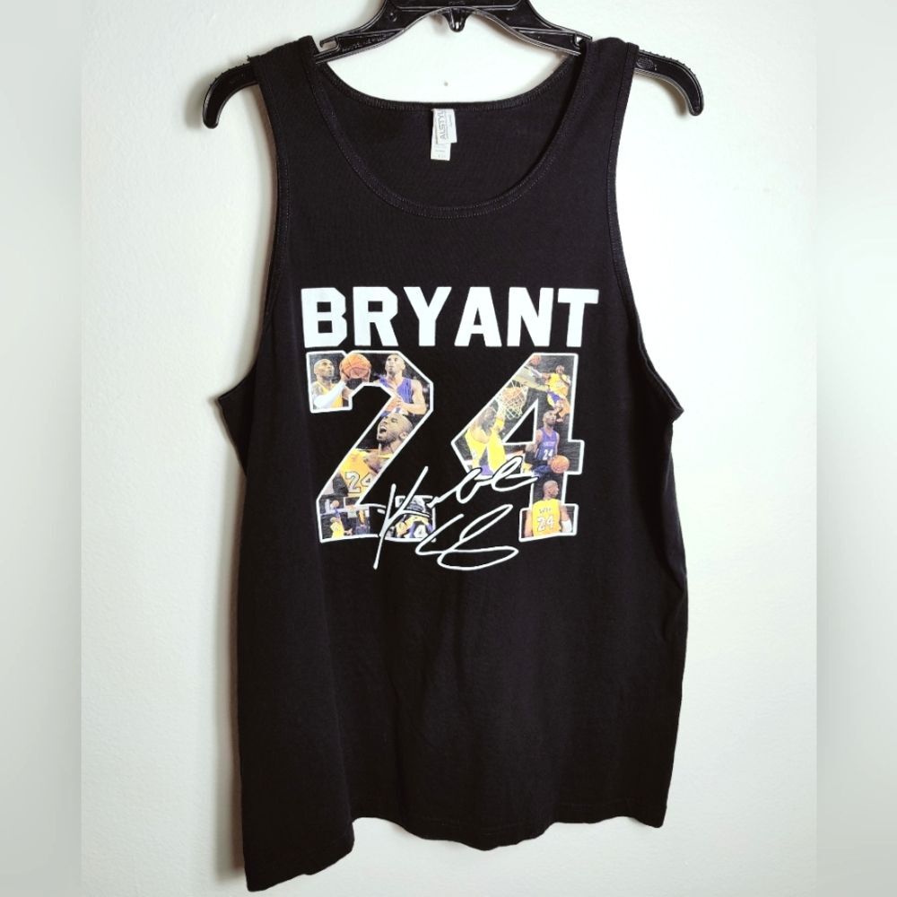 Alstyle Men's Kobe Bryant #24 Signature Tank Top, Black, Sz L